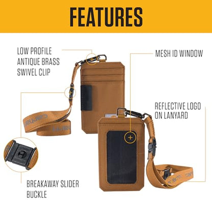Carhartt 700D Nylon Duck ID Holder and Lanyard, W/Mesh ID Window for Quick Access - color: Gravel