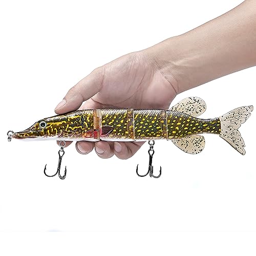 Large Multi Jointed Fishing Lures Bait,Big Giant Fishing Bass Lures,Crankbaits Swimbaits with Treble Hook - color: B4-10.24",3.8oz