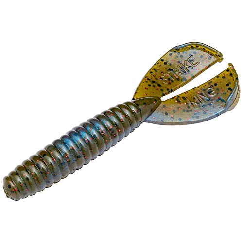 Strike King Rage Menace Grub Fishing Lure, Soft Plastic Double Tail Grub, Crazy Tail Action, 3 1/2-Inches