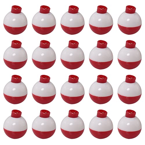 Fishing Bobber 20PCS Red and White ABS Plastic Snap-on Fishing Floats Bobber Round Buoy Fishing Tackle Accessories - size: 13mm
