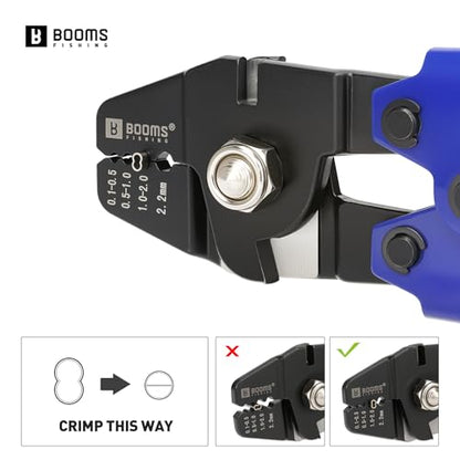 Booms Fishing Crimping Tool Kit: 10.6in Fishing Crimping Pliers with Side Wire Cutters - Up to 2.2mm Crimper, XW40 - style: Crimper Only