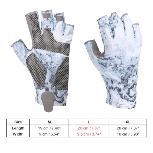 PATIKIL Fishing Gloves, Breathable Fingerless Sun Protection Gloves for Men Women Kayaking Rowing Cycling Hiking - color: Grey, size: X-Large