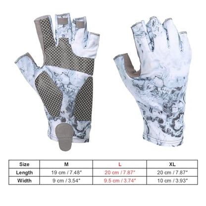 PATIKIL Fishing Gloves, Breathable Fingerless Sun Protection Gloves for Men Women Kayaking Rowing Cycling Hiking - color: Grey, size: X-Large