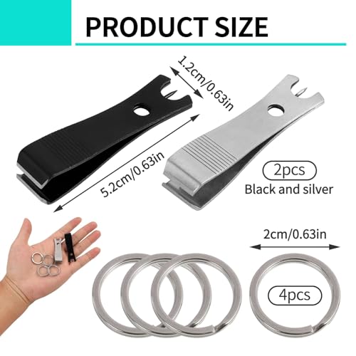 2 Pcs Fishing Line Clippers with Hook Eye Cleaner Pin and Keychain, Stainless Steel Nippers for Fly Fishing, Sturdy Cutting Tool Suitable for Tackle, Outdoor Use, and Anglers