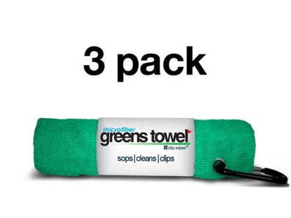 Green 3 Pack Golf Towel Set for Golf Bags with Clip, Plush Microfiber Nap Fabric, 16x16, The Original (Shamrock Green) - color: Shamrock Green