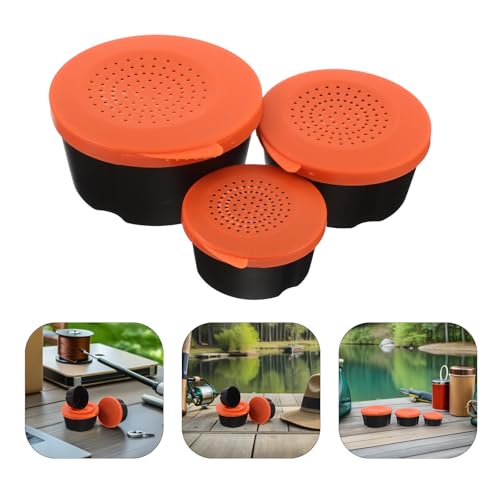 BESTonZON 3pcs Fishing Worm Storage Box Set Portable Vibrant Live Bait Bucket Made of Sturdy Pp Material, Easy to Clean Worm Bait Holder for Outdoor Fishing