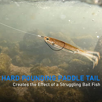 Dr.Fish Paddle Tail Swimbaits, Soft Fishing Lures for Bass Fishing 2.75-4.75 Inches, Freshwater & Saltwater Soft Plastic Baits Swim Shad Bait Minnow Lures Drop Shot - color: Coffee, size: 3.06"-6 Pack