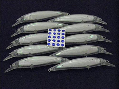10 Blank Unpainted Minnow Crankbait Topwater Lipless Jerkbait Fishing Lures V3 - color: UPM600P10