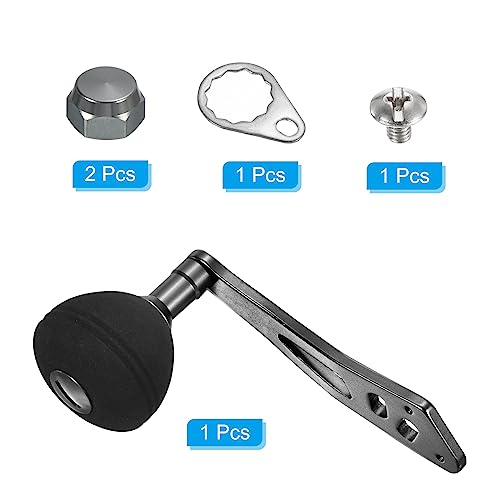 PATIKIL Baitcasting Power Handle, Metal Fishing Reel Handle EVA Knob Grip Replacement Parts for Rocker Arm Accessories - color: Silver