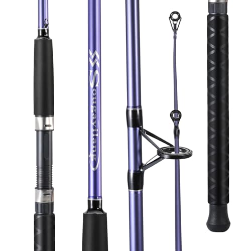 Sougayilang Spinning Rods, Strong Carbon&Glass Composite Fishing Pole with Stainless Steel Line Guides for Catfish- 7'0" - color: Purple-1Pack