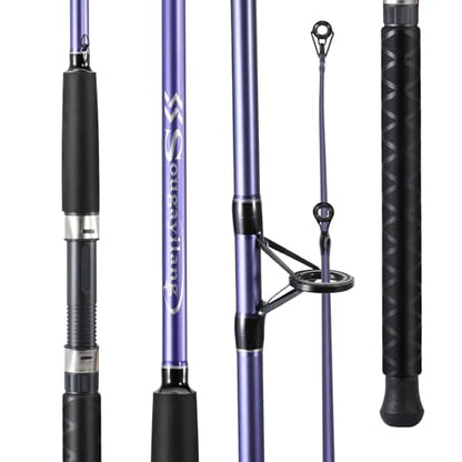 Sougayilang Spinning Rods, Strong Carbon&Glass Composite Fishing Pole with Stainless Steel Line Guides for Catfish- 7'0" - color: Purple-1Pack