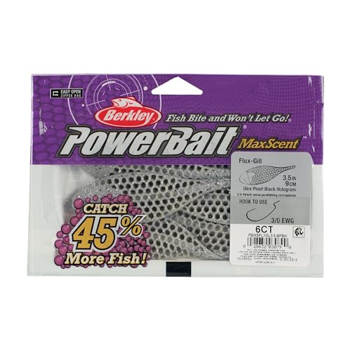 Berkley PowerBait MaxScent Flux-Gill - color: Blue Pearl Black Hologram, size: 3 1/2"