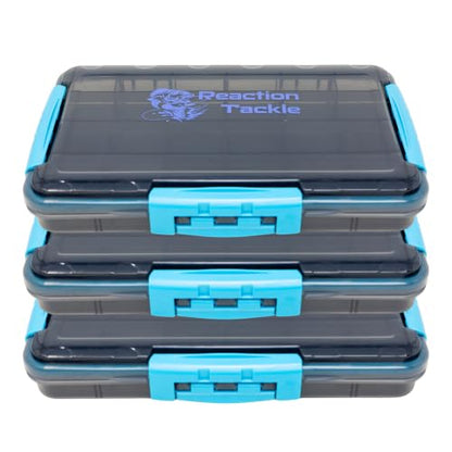 Reaction Tackle Premium Tackle Trays, Water Resistant Fishing Tackle Box Organizers with Triple Clip Closure, Removable Dividers and Clear View Design - 3700 (3-Pack) - size: 3700 (3-Pack)