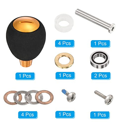 PATIKIL Fishing Reel Handle Knob, Lightweight EVA Fishing Reel Power Knob Handle Grip for Fishing Reel Replacement Parts - color: Gold