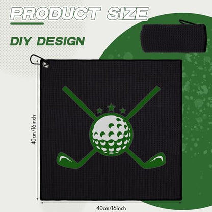 Batiyeer 12 Pcs Golf Towel Bulk for Golf Bags Microfiber Fabric Towel with Clip Waffle Pattern, Fitness, Camping, Hiking, Yoga - color: Black