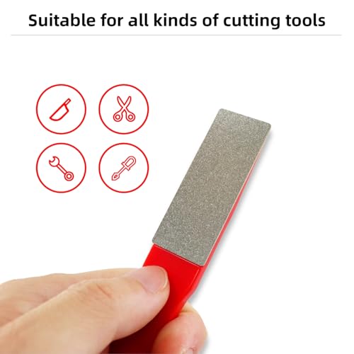 DMD Mini Diamond Sharpening File Set, 6PCS Portable Knife Sharpener Kit with Color-Coded Grits (#220/#400/#600) for Kitchen Knives, Garden Tools, Fishing Hooks & Outdoor Gear