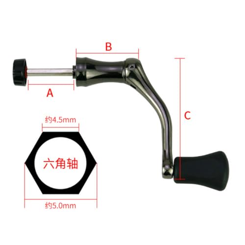 Fishing Swivel Reel Handle, Metal Rocker Grip Fishing Swivel Reel Handle Grip, Full Metal, Grip for Spin Reel EVA Replacement Grip Parts-M