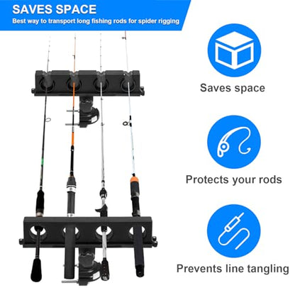 Fishing Rod Holder for Boat, 360° Rotatable Crappie Rod Holder for Boat, Boat Rod Storage Rack - style: D