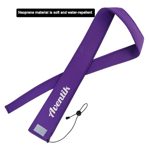 Aventik Neoprene Fishing Rods Sleeve Puncture Resistant, Labeled Protective Sock for Spinning Casting Rods Snag Resistant Floating Cover Fits 6-9ft Spinning Casting Trolling Rods - color: Purple, size: 70inch, style: Spinning