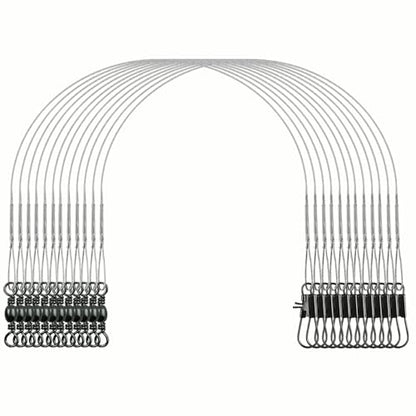 Fishing Wire Leaders 60PCS - 7in/9in/12in Stainless Steel Leaders with Swivels & Snaps for Bass, Pike, Catfish, Carp, Walleye - Saltwater & Freshwater Fishing Gear ﻿ - color: silvery