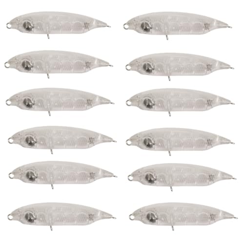 20pcs Lure Blanks,Crankbait Wobblers DIY Blank Hard Lures Kit Unpainted Fishing Baits Sets for Swimming Bass Trout Salmon Perch Freshwater Saltwater Topwater