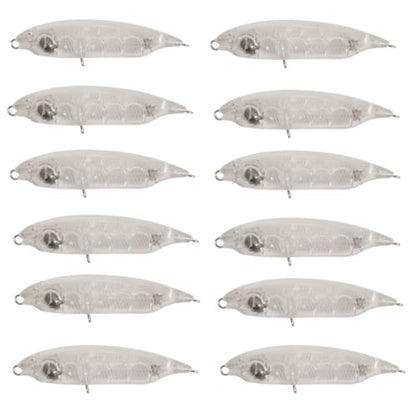 20pcs Lure Blanks,Crankbait Wobblers DIY Blank Hard Lures Kit Unpainted Fishing Baits Sets for Swimming Bass Trout Salmon Perch Freshwater Saltwater Topwater