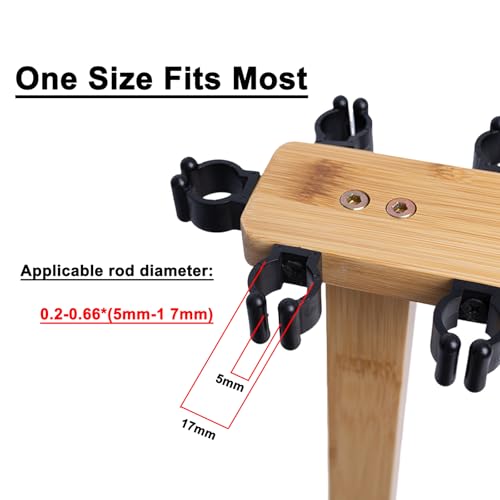 Fishing Pole Rod Racks—Floor Stand Bamboo Fishing Gear Equipment Storage Organizer, Easy Installation - Rectangular rods holder - style: holds up 14 rods
