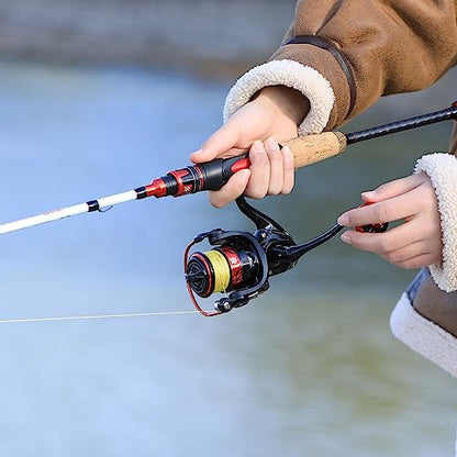 Sougayilang Spinning Combo, Medium Heavy Fishing Pole and 2000 Spinning Reel Set, Fishing Rod and Reel Commbo for Bass Fishing Tackle - color: Pearl White, size: 6.9ft & Spinning Reel