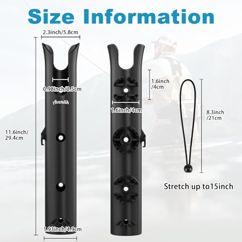 Aventik Fishing Rod Holder for Bike & Boat, 0.63”-1.18” Heavy Duty Clamp on Rod Holder, 360°Adjustable Fishing Pole Holders for E-Bike,Fishing Cart, Chair & Boat Rails Secure Anti-Shake - style: 1 Pack