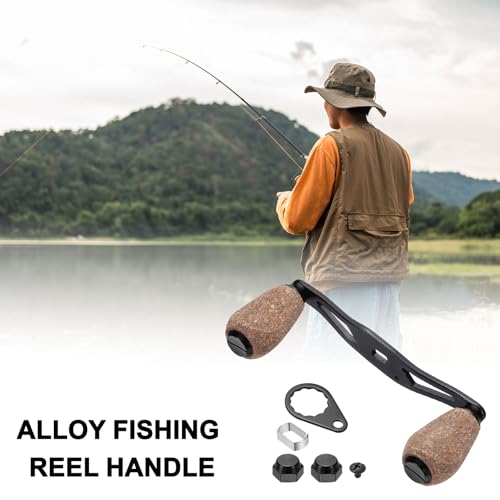 Fishing Reel Handle, Reel Handle Rocker Arm Grip with Knob Replacement Parts - color: Black