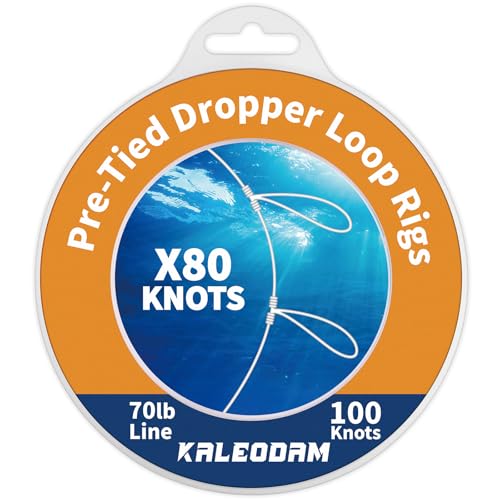 20lb-70lb 100knots Pre-Tied Dropper Loop Fishing Rig, 18" Spacing, 5.5" Loop Size, Ideal for Saltwater & Freshwater Fishing - size: 70LB-80knots