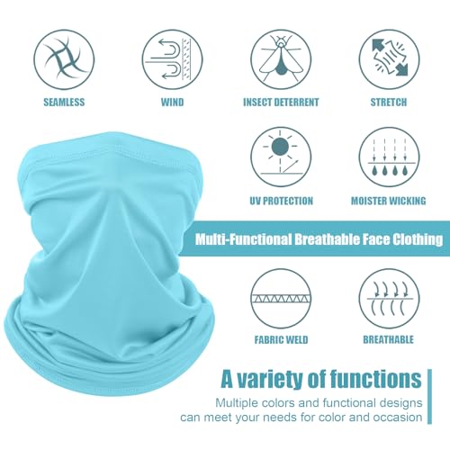 Geyoga Summer UV Protection Cooling Neck Gaiter | Sunscreen Breathable Face Scarf Bandana Mask Neck Gaiter for Outdoor Fishing Hiking Camping - color: Blue