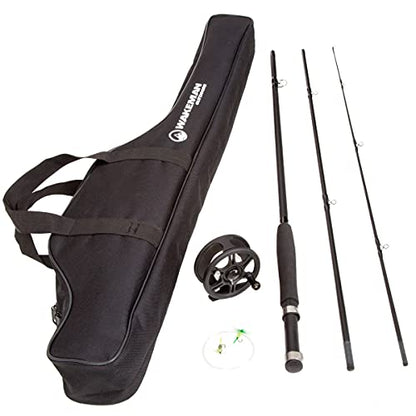 Wakeman Outdoors Fly Fishing Rod & Reel Combo Starter Kit with Case and Accessories