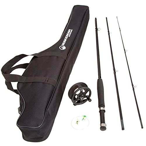 Wakeman Outdoors Fly Fishing Rod & Reel Combo Starter Kit with Case and Accessories