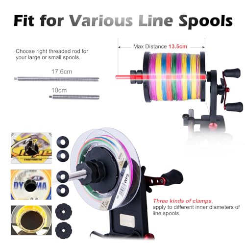 Goture Fishing Line Spooler for Fishing Reel, Fits Spools up to 5.9 in Fishing Spooler, Available in Two Lengths Fishing Reel Line Spooler, Adjustable Friction Machine Spooling Station System - color: Fishing Line Spooler A