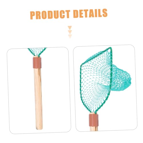 Wood Handle Fishing Net 30cm Large Mesh Handheld Catching Net Saltwater and Freshwater Fishing Household Fish for Minnow Shrimp Crab