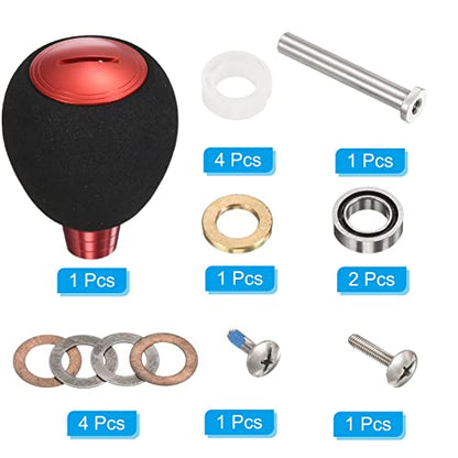 PATIKIL Fishing Reel Handle Knob, Lightweight EVA Fishing Reel Power Knob Handle Grip for Fishing Reel Replacement Parts - color: Red