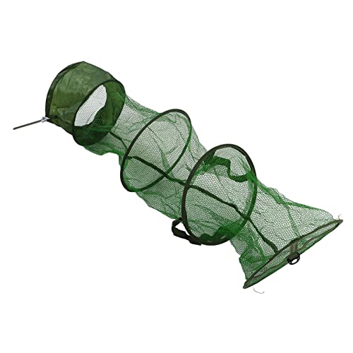 Fishing Net Cage, Cross Sewing Process Scratch Prevention Portable Durable Collapsible Fishing Cage Basket for Fishing Accessories