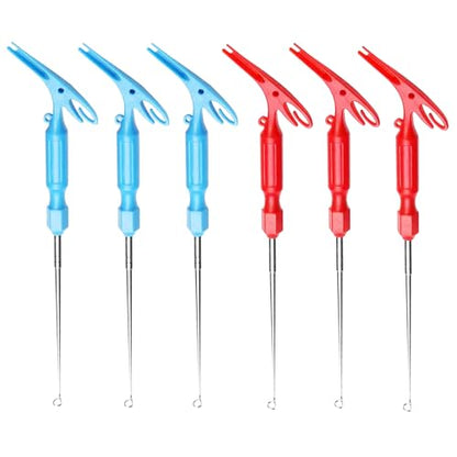 6 Pack Fish Hook Remover Tool 3in1 Fishing Hook Quick Removal Device Knot Tyer Fishing Knot Tying Tool Tying Fishing Line to Hooks Portable Fast Fishing Tie Hook