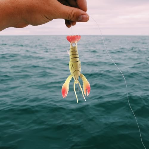 Abaodam 4pcs Soft Crawfish Fishing Lures 95mm Wear-Resistant Reusable Bionic Soft Baits Kit for Freshwater Bass and Outdoor Fishing