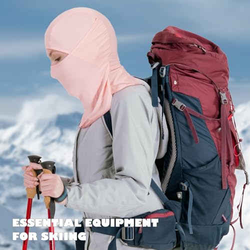Achiou Ski Mask Balaclava Shiesty, Cooling Ice Silk Motorcycle Face Cover | Ski Mask for Men/Women,Breathable Face Mask,Thin Summer Balaclava,Versatile Use for Skiing Moto,UV Protection,Helmet Friendly - color: Pink