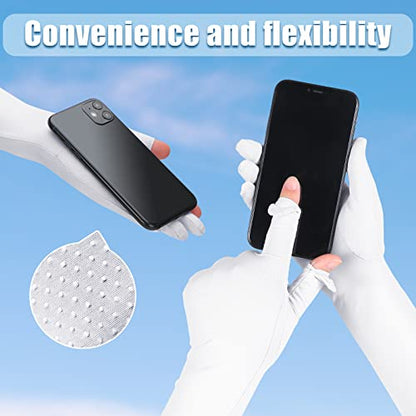 Jecery 2 Pairs UV Long Sun Gloves Women's Sunblock Driving Gloves Non Slip Full Finger Arm Sun Protective for Outdoor Sports - color: Black, White