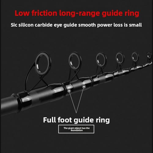 Telescopic Fishing Rod and Reel Combination, 240 Cm Carbon Fiber Rod, Adult Foldable Fishing Rod Suitable for Freshwater and Salt Water - color: Black And Silver
