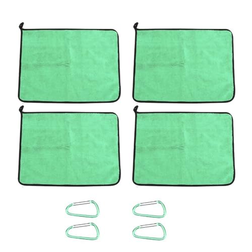 – Thickened Double Sided Absorbent Hand Towel with Clip for Fishing, Boating, Kayaking, Wiping Rods, Reels and Outdoor Gear, 15.7 x 11.8 Inch(Green) - color: Green