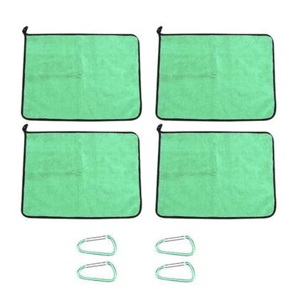 – Thickened Double Sided Absorbent Hand Towel with Clip for Fishing, Boating, Kayaking, Wiping Rods, Reels and Outdoor Gear, 15.7 x 11.8 Inch(Green) - color: Green