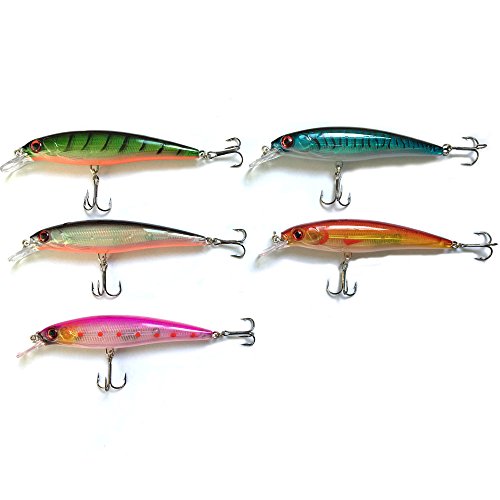 Minnow Fishing Lures Crankbaits Set Fishing Hard Baits Life-Like Swimbait Hard Fishing Topwater Lure Bass Bait for Trout Bass Perch Fishing - color: 5PCS