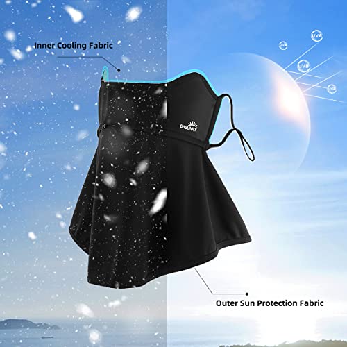 Sun UV Face Mask UPF50+ Neck Gaiter Scarf Breathable Cooling Face Cover for Outdoor Activities - color: Black