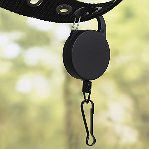 Starsouce 2PCS Fly Fishing Zinger Retractors with Retractable Buckle Stainless Steel Easy Pull Fishing Line Clipper Retractors