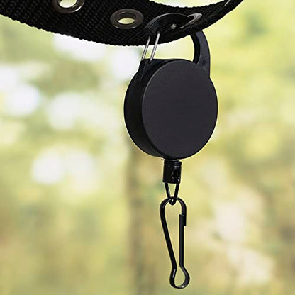 Starsouce 2PCS Fly Fishing Zinger Retractors with Retractable Buckle Stainless Steel Easy Pull Fishing Line Clipper Retractors