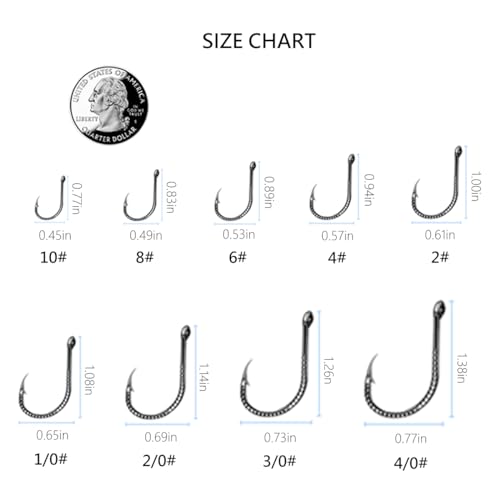 AMHDV Circle Fishing Hooks Circle Hooks Saltwater Freshwater, Dragon Scale Design Octopus Barb Fish Hook - size: 3/0#, style: 50pcs